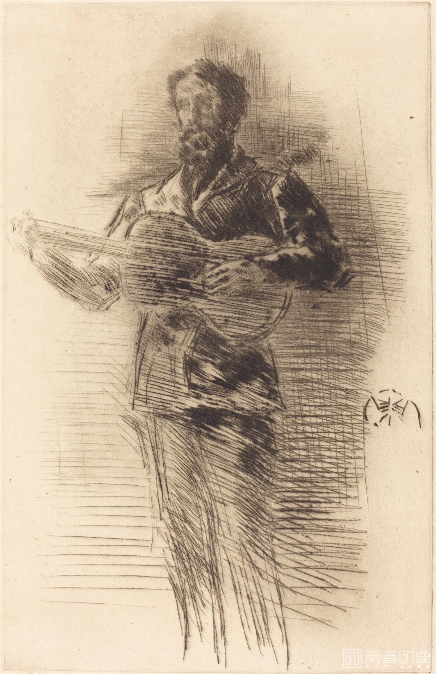 速写-惠斯勒 James Abbott McNeill Whistler素描作品集-389
