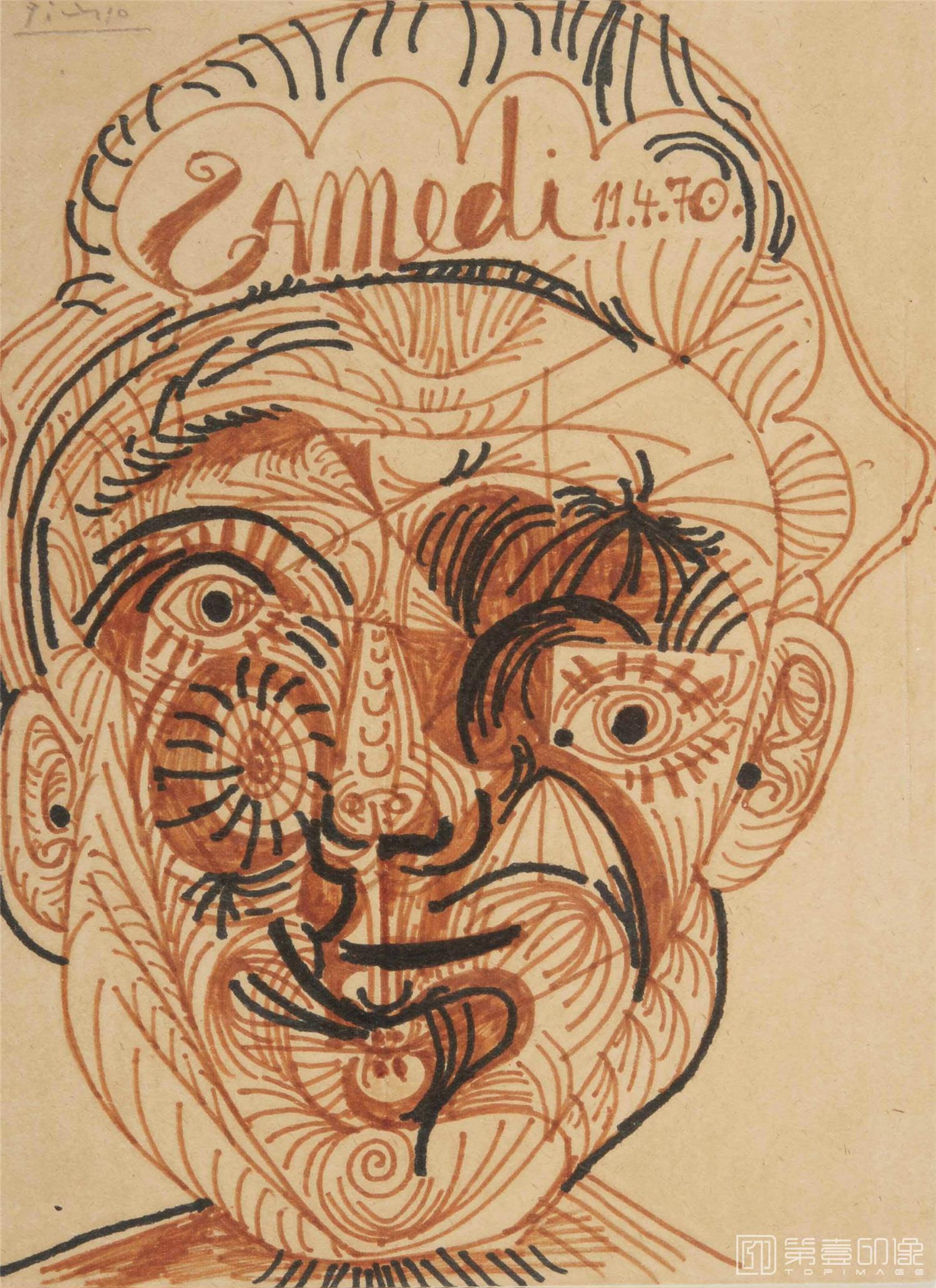 水彩画-巴勃罗·鲁伊斯·毕加索 Pablo Picasso作品集-101