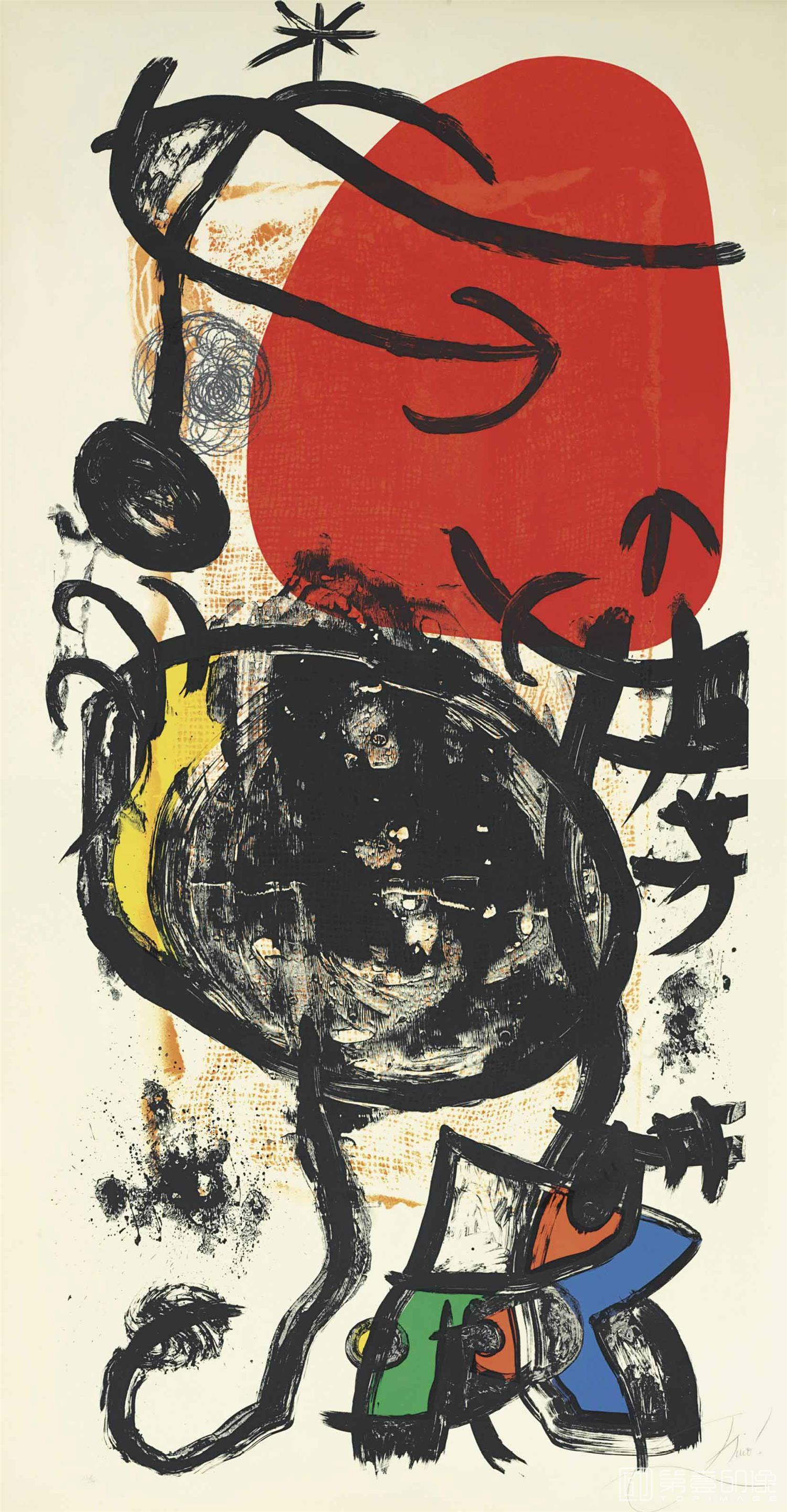 水彩画-胡安·米罗 JoanMiró-L'HALTEROPHILE-032