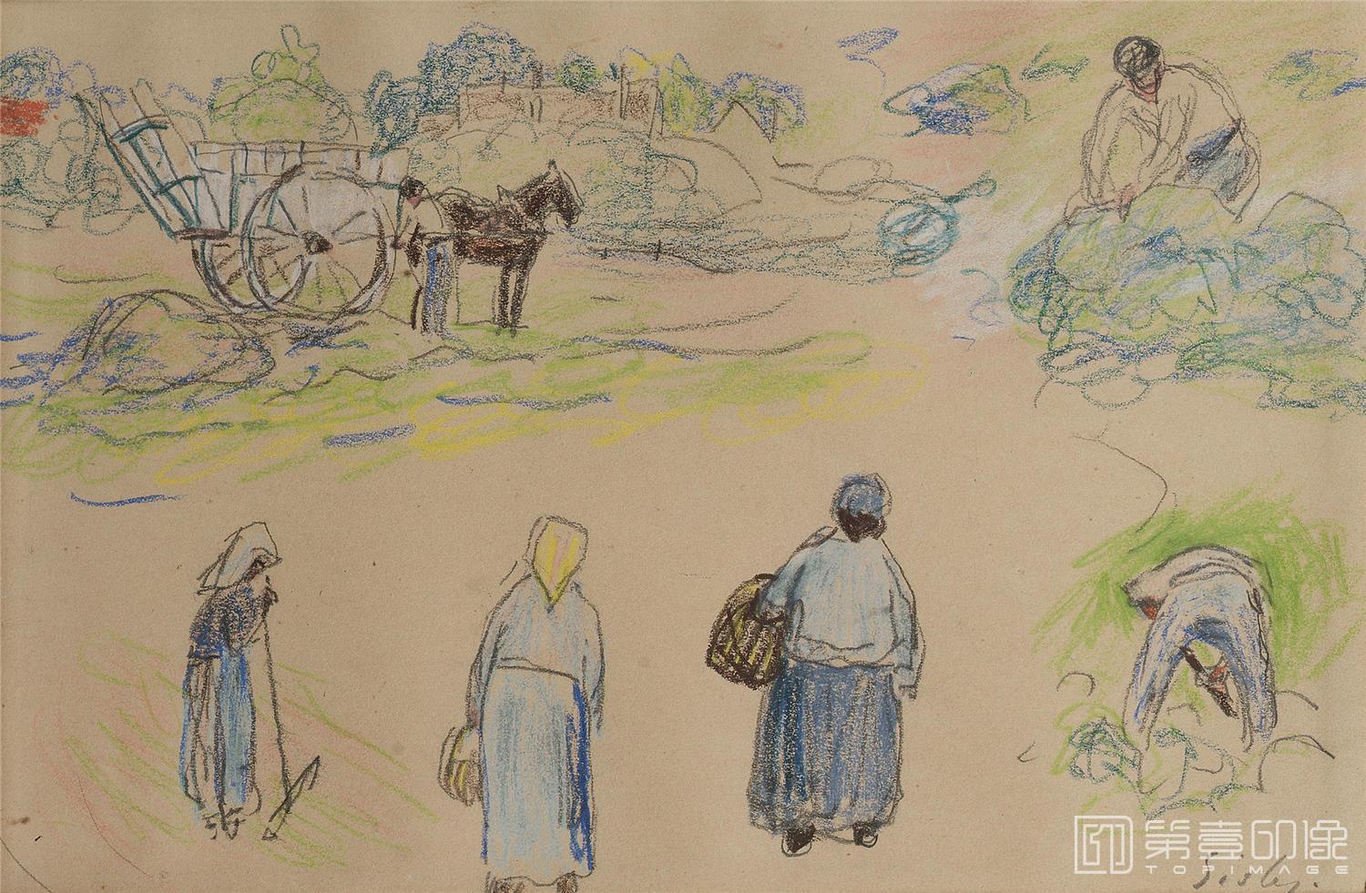水彩画-阿尔弗莱德·西斯莱 Alfred Sisley作品集-073
