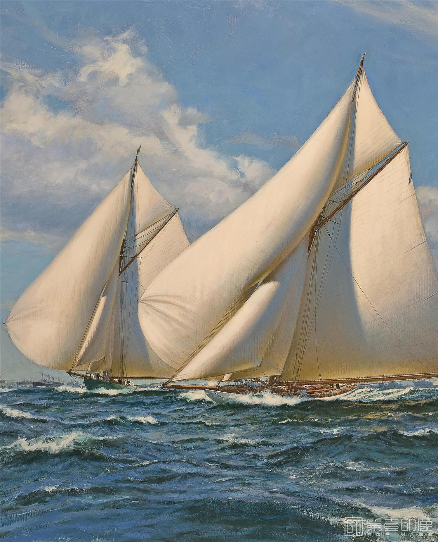 油画-19世纪航海主题高清图-041