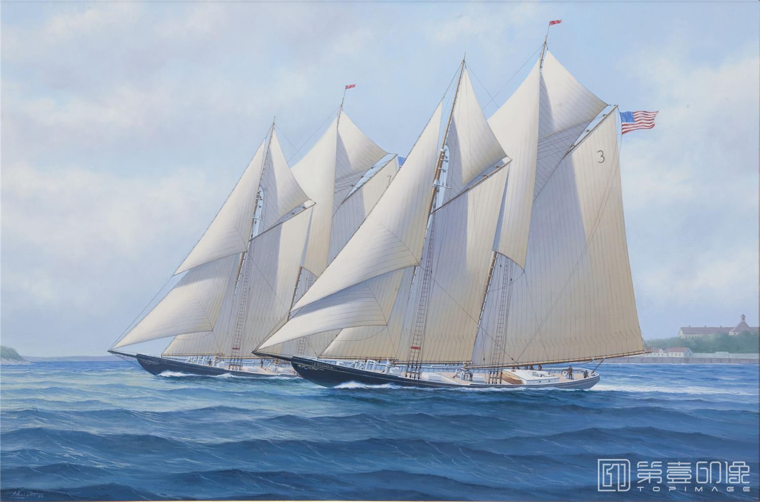 油画-19世纪航海主题高清图-054