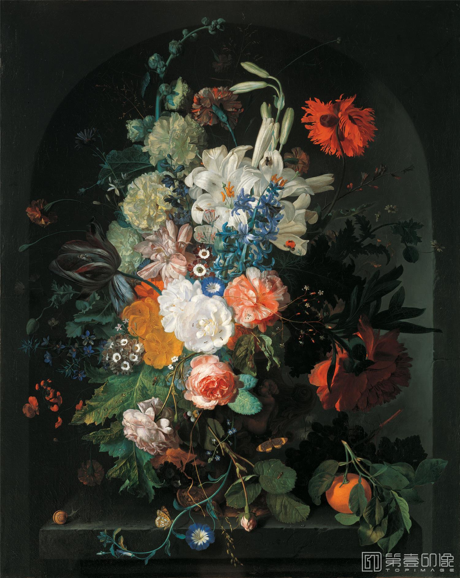 油画-花之王者-古典花卉油画集-244