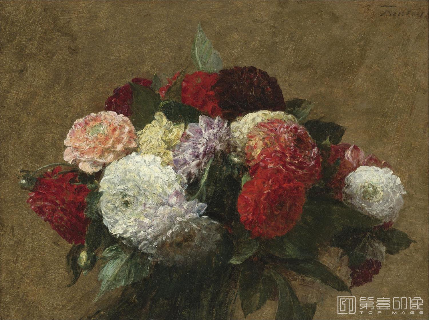 油画-花之王者-古典花卉油画集-351