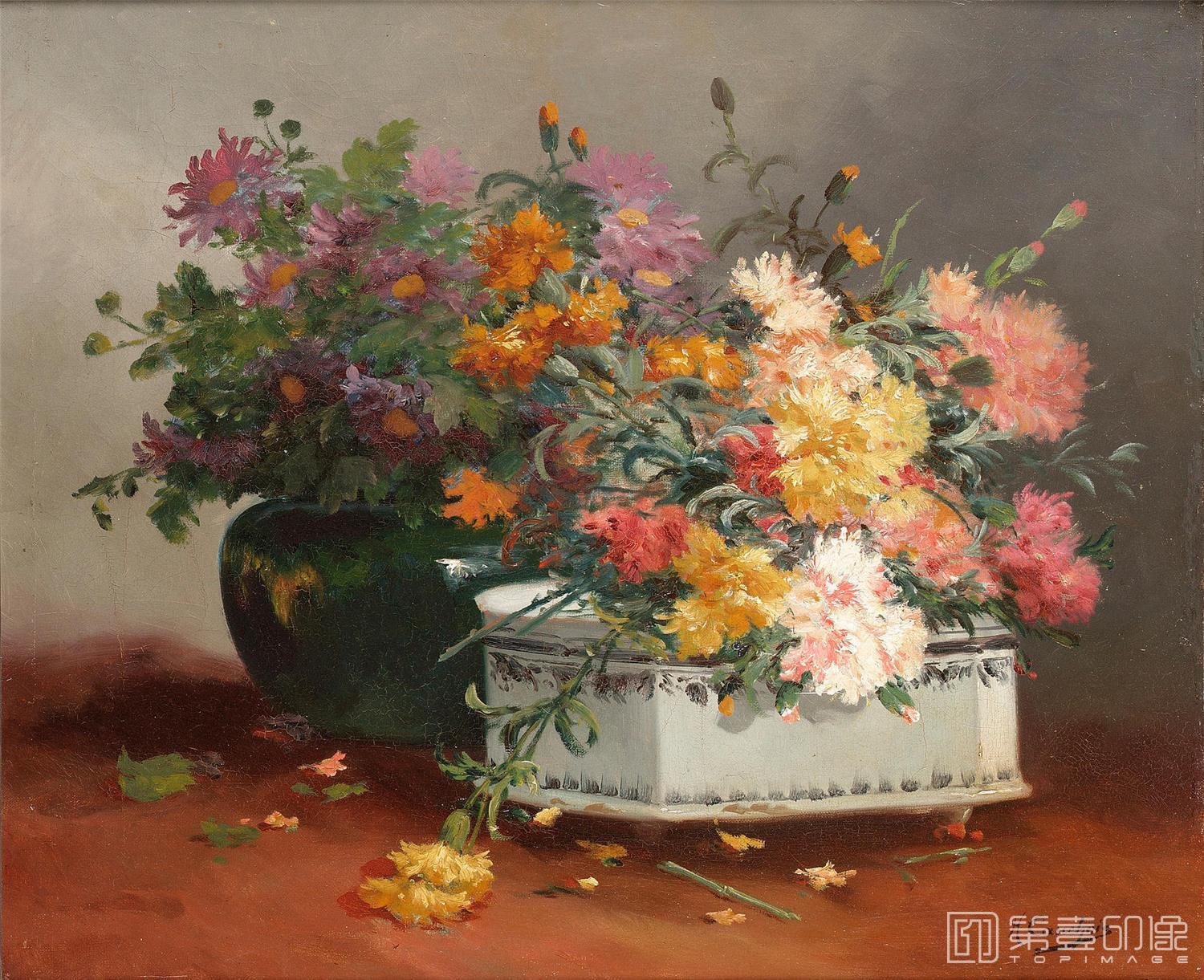 油画-花之王者-古典花卉油画集-358