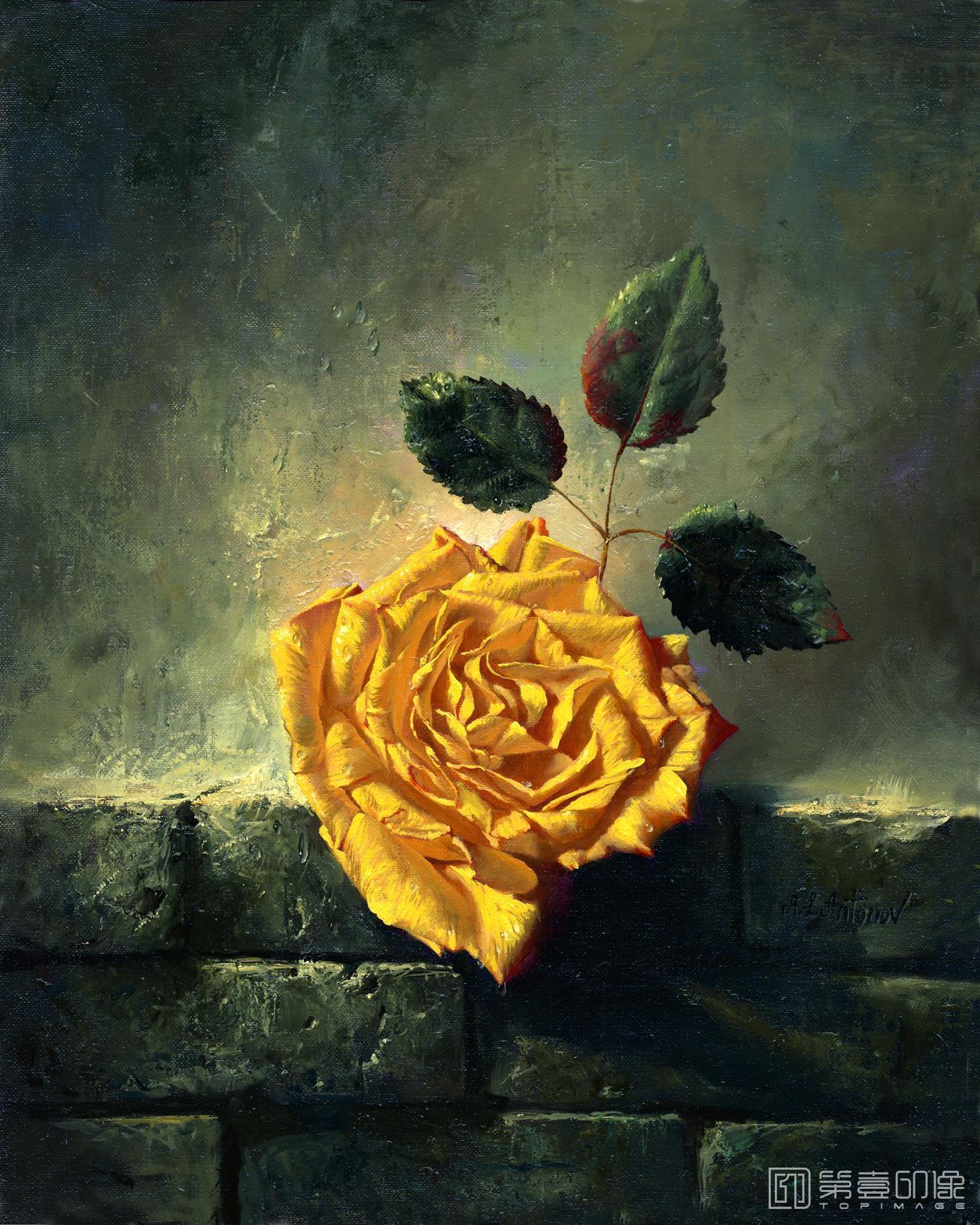 油画-花之王者-古典花卉油画集-380
