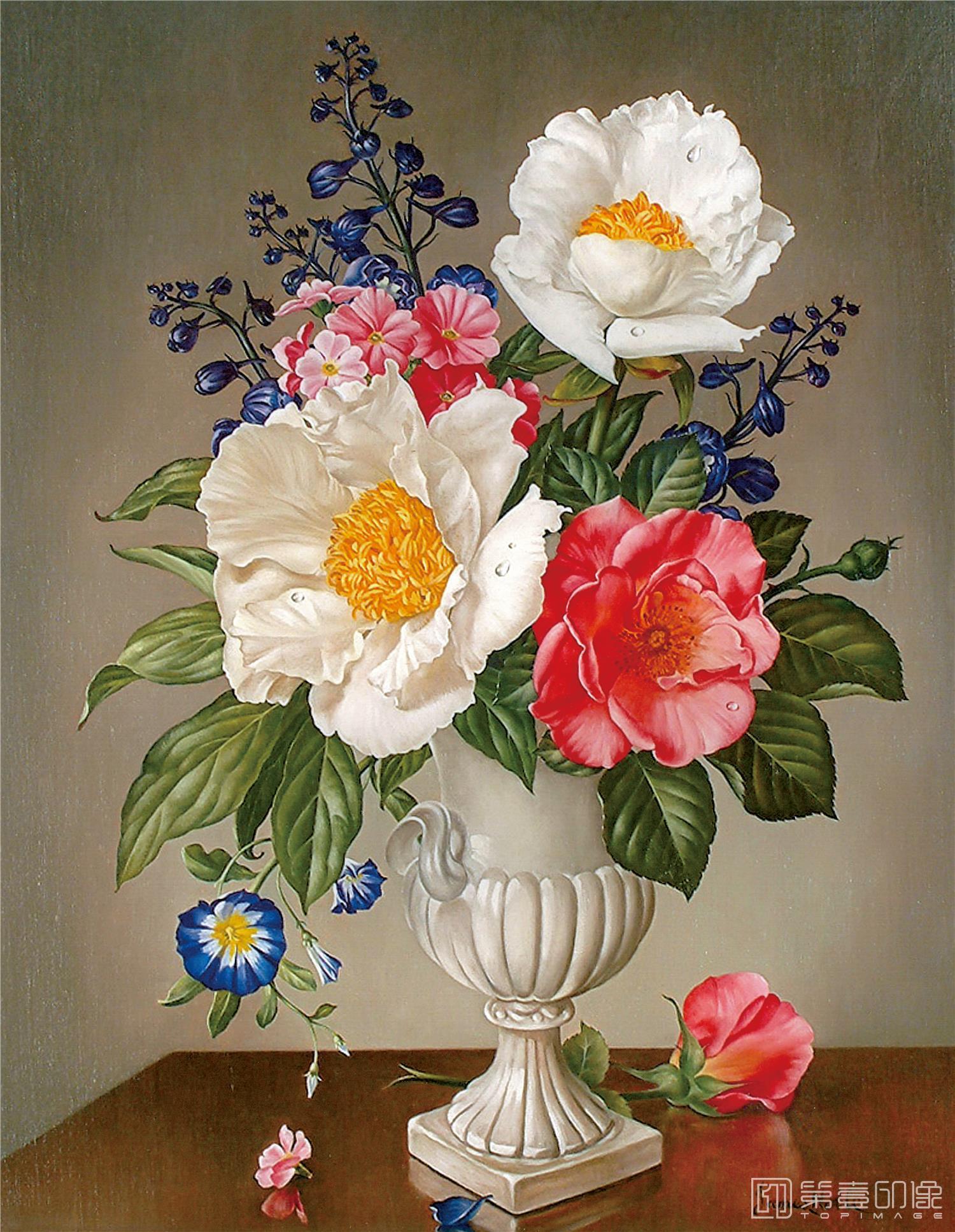 油画-花之王者-古典花卉油画集-423