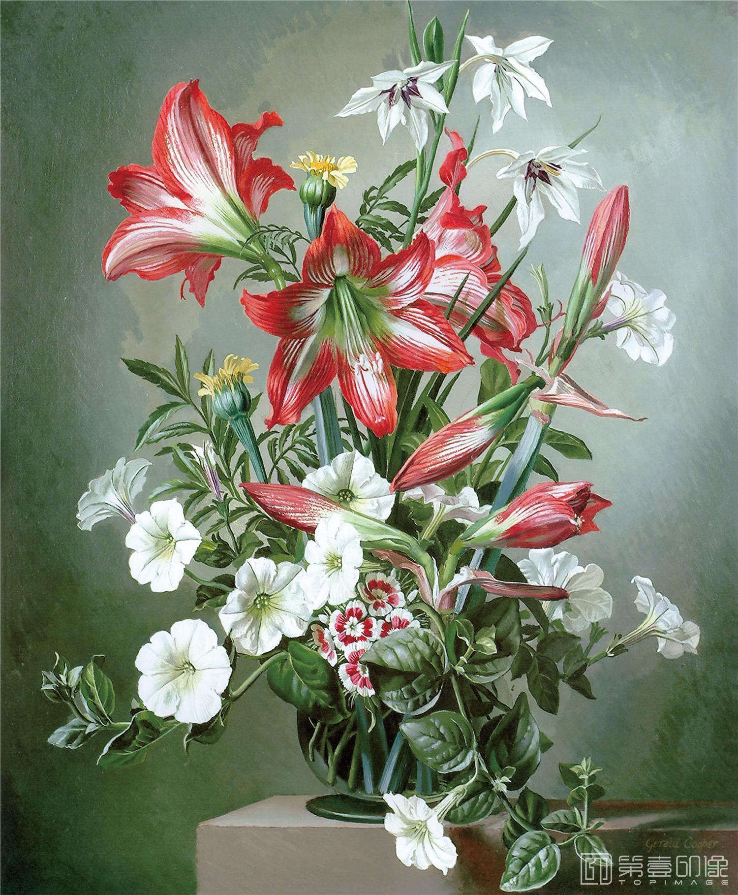 油画-花之王者-古典花卉油画集-429