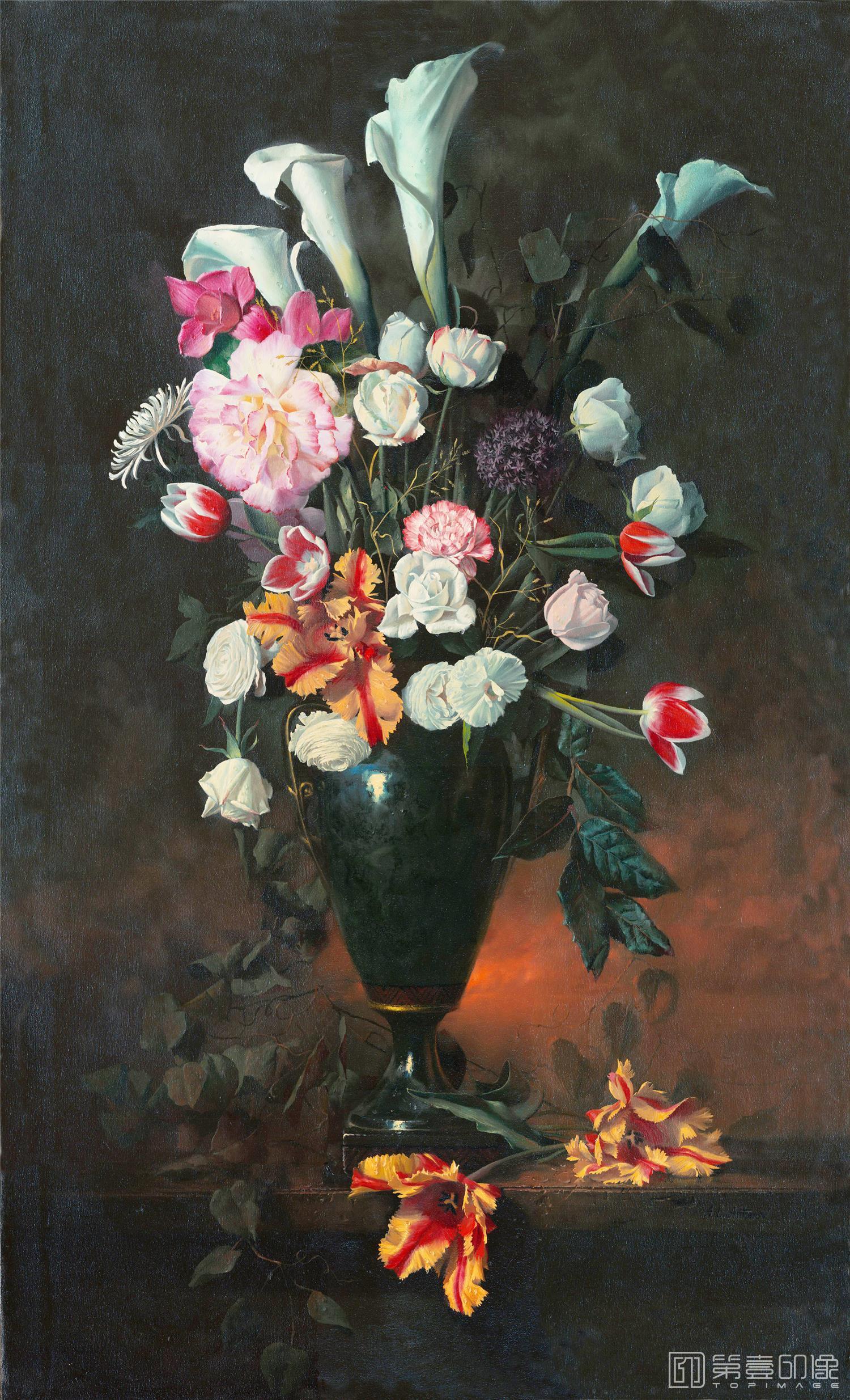 油画-花之王者-古典花卉油画集-535