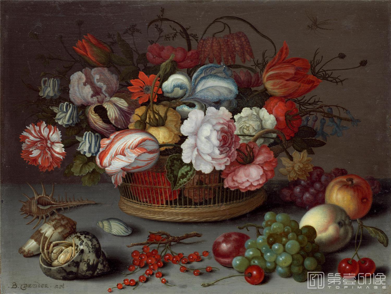 油画-花之王者-古典花卉油画集-745