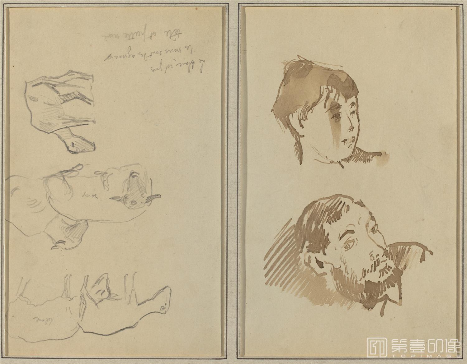 水彩画-美国华盛顿国立美术馆素描藏画-1966