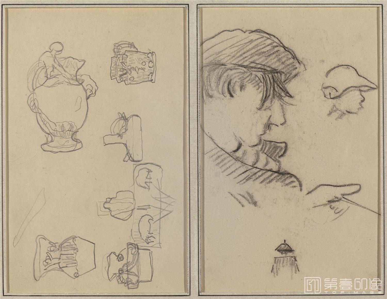 速写-美国华盛顿国立美术馆素描藏画-1970