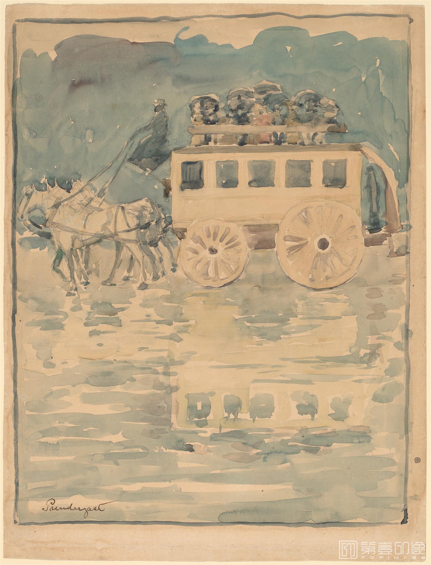 水彩画-美国华盛顿国立美术馆素描藏画-3753