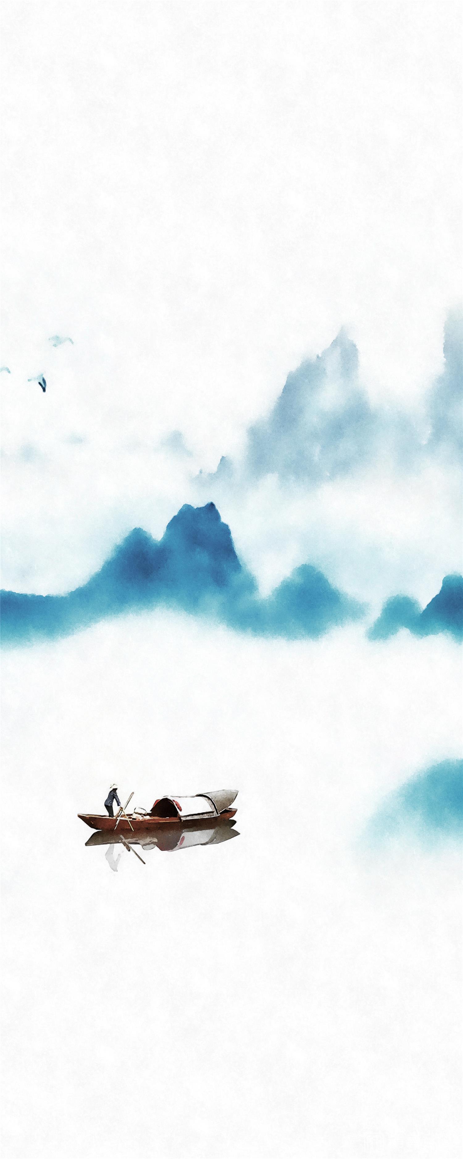 水彩画-山川图-02