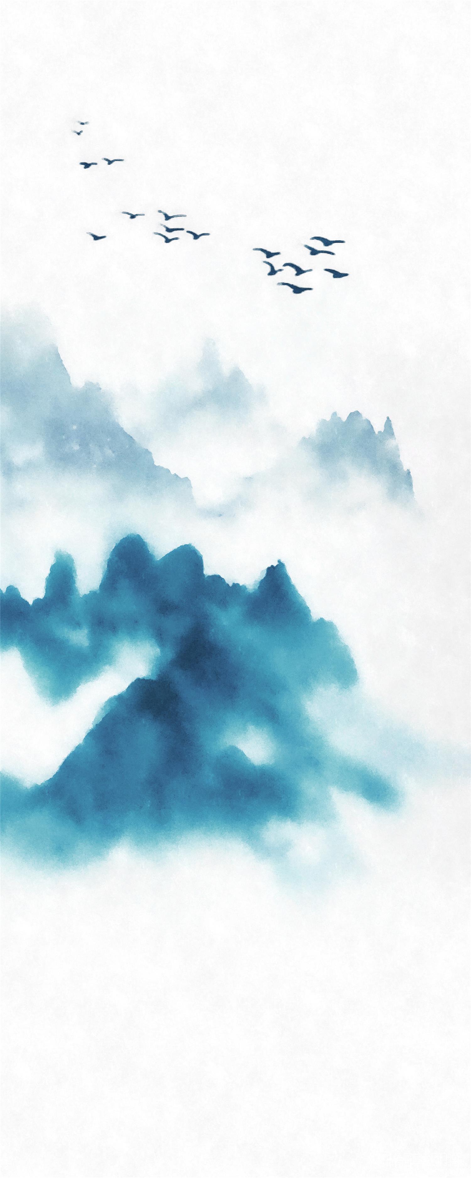 水彩画-山川图-03