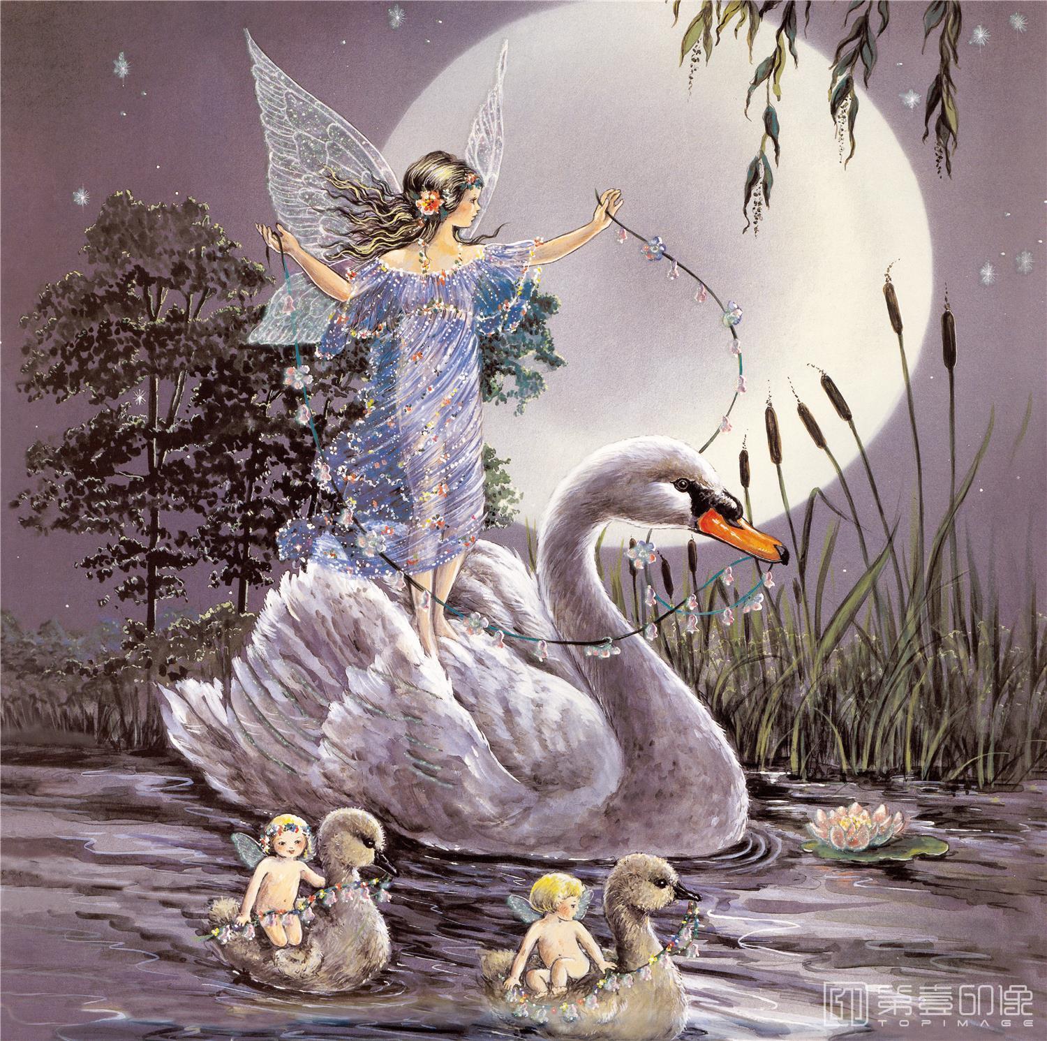 水彩画-精品装饰画高清图集-丛林仙子11-047