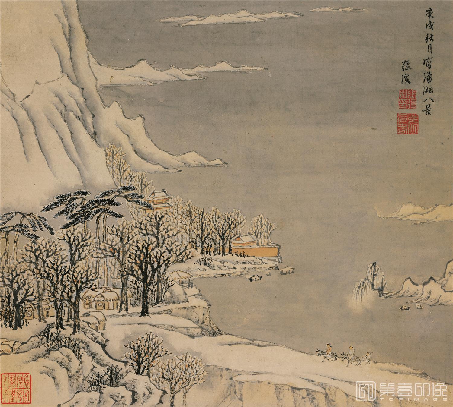 国画明张复潇湘八景八开00840x36cm