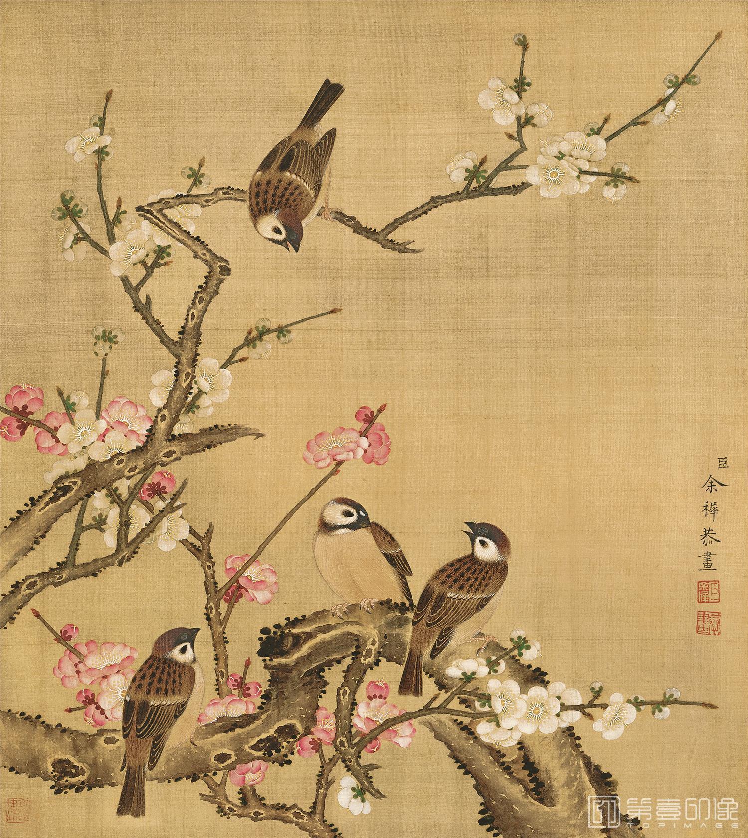 花鸟册-绢本-011-33x37cm-余稚-国画作品-第壹印像