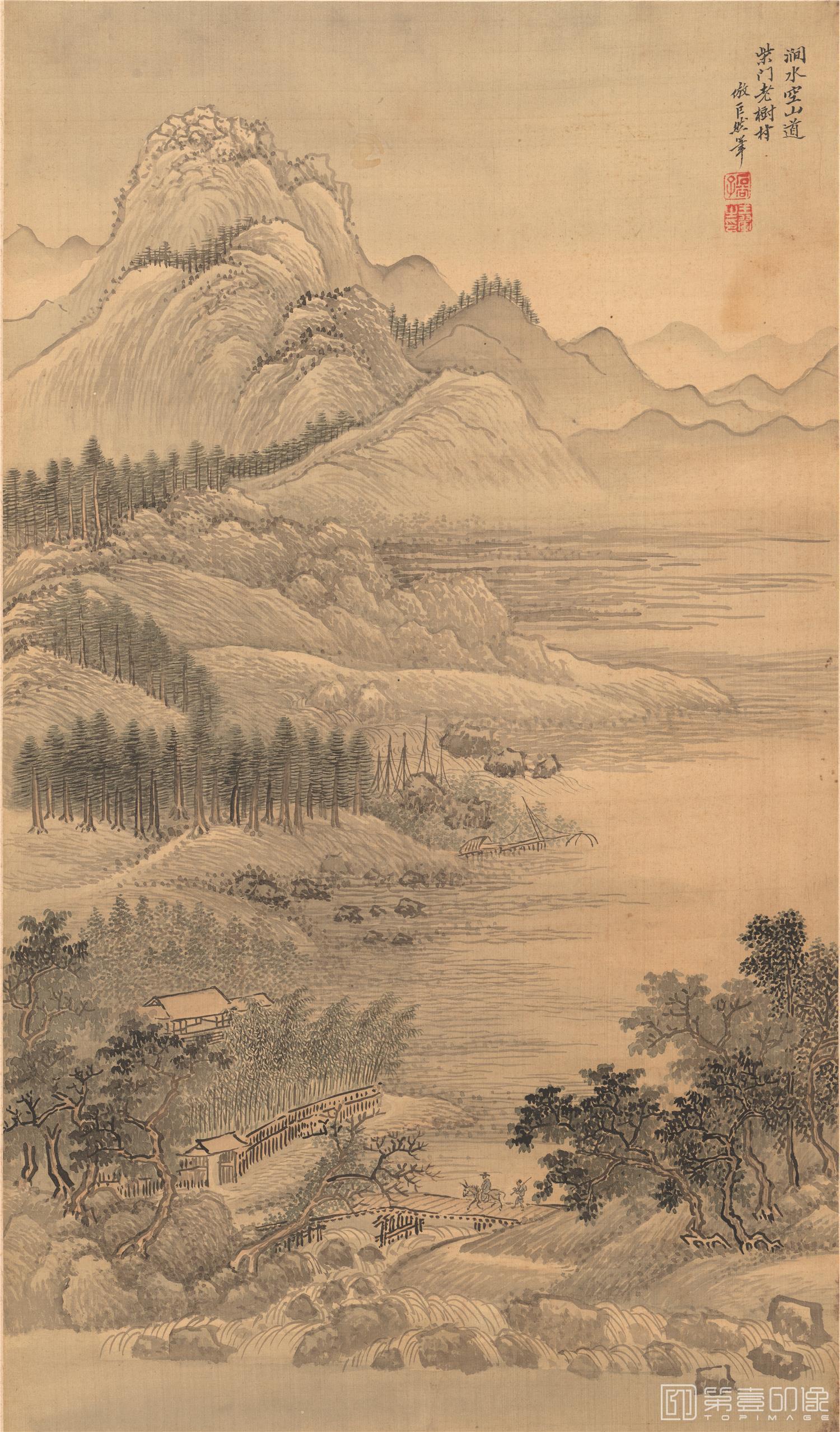 山水册页-绢本-003-33.5x57.8cmx10开-王翚-国画作品-第壹印像