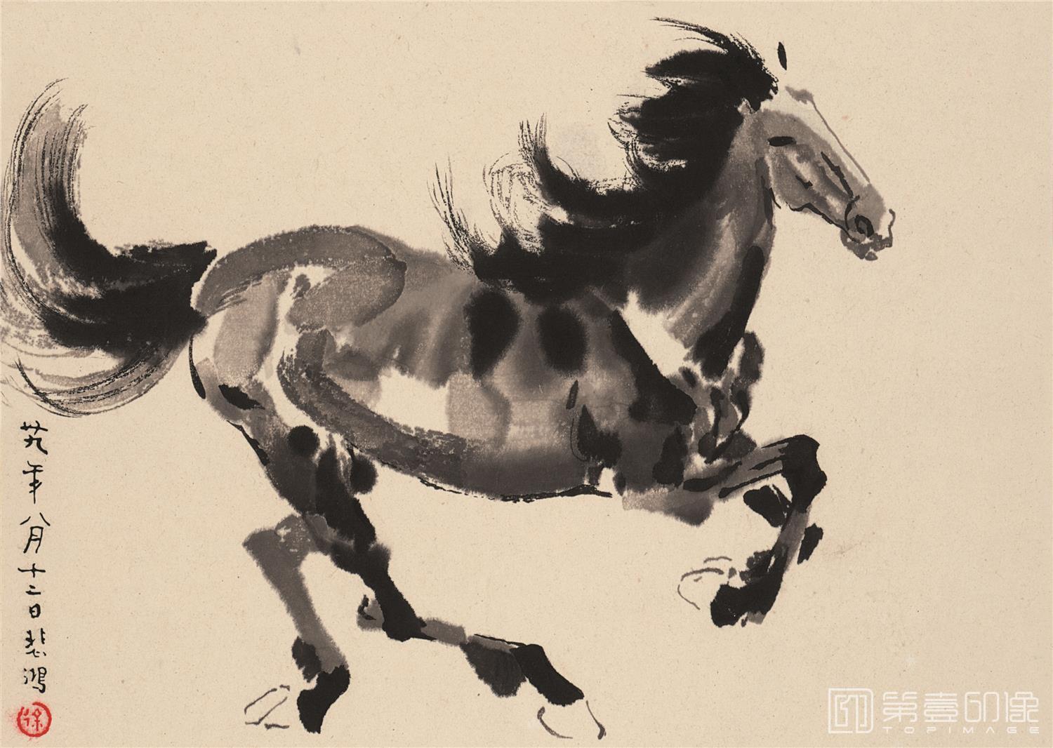 马-纸本-28x20cm-徐悲鸿-国画作品-第壹印像