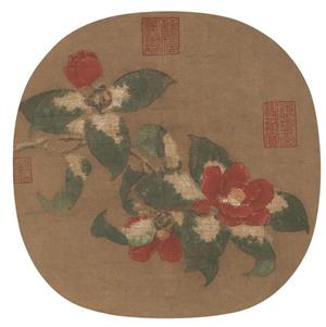 任伯年 花卉 折枝花卉扇面-任伯年(任颐)-国画作品-第壹印像