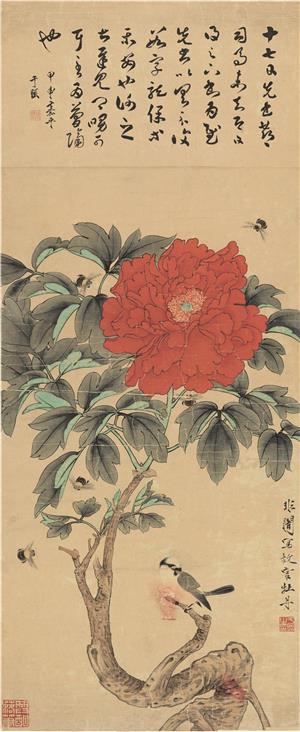 花鸟四条屏-34X83cm-01-于非闇-国画作品-第壹印像